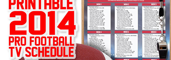 Download a free NFL schedule 2014 printable version